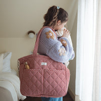 sac a couches vichy rouge